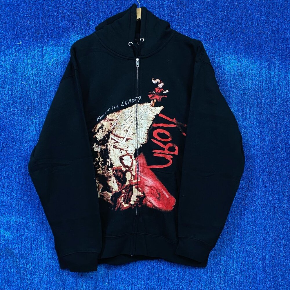 Urban Outfitters Black and Red Graphic Hoodie